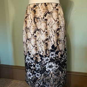 White House/Black Market Snake/Floral Print Skirt